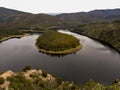 Melero meander, Alagon river, Extremadura Royalty Free Stock Photo