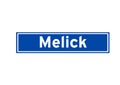 Melick isolated Dutch place name sign. City sign from the Netherlands. Royalty Free Stock Photo