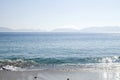 Melide Beach and Cies Islands View in Cabo Home, Pontevedra, Spain Royalty Free Stock Photo