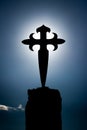 Melide, Spain - Cross of Saint James outside Melide, Spain along the Way of St James Camino de Santiago