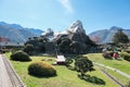 Melide, Switzerland, 04. April 2022: The Swiss Miniatur Outdoor Museum where famous Places are built in small size. Royalty Free Stock Photo