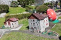 Melide, Switzerland, 04. April 2022: The Swiss Miniatur Outdoor Museum where famous Places are built in small size. Royalty Free Stock Photo