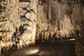 Melidoni cave with stalactites and stalagmites on the island of Crete Royalty Free Stock Photo