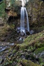 Melincourt waterfall. Tranquil high waterfall. Royalty Free Stock Photo