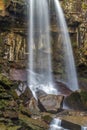 Melincourt waterfall. Tranquil high waterfall. Royalty Free Stock Photo