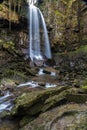 Melincourt waterfall. Tranquil high waterfall. Royalty Free Stock Photo