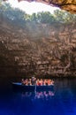 Melisani lake into Melissani cave Royalty Free Stock Photo