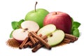 Melissa, red and green apples with cinnamon, paths Royalty Free Stock Photo