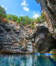 Melissani lake on Kefalonia island