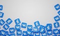 Melitopol, Ukraine - November 21, 2022: Vkontakte logo icon isolated on color background. Vkontakte is a Russian social