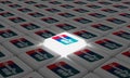 Melitopol, Ukraine - September 28, 2022: UnionPay logo icon isolated on shape of cubes. UnionPay is Chinese electronic