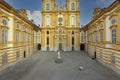 Melk Abbey, view of courtyard in front of Collegiate Church, St. Peter and St. Paul church, Melk, Austria Royalty Free Stock Photo