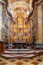 Vertical view of the ostentatious and ornate Melk Abbey church