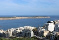 Mellieha Bay, Malta with buidings in Mellieha Royalty Free Stock Photo