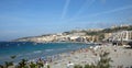 Mellieha Beach Malta And People View In Europe.