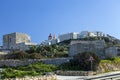 Mellieha village or small town with parish church on the top of the hill in Malta Royalty Free Stock Photo