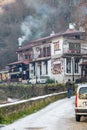 Melnichnoy embankment of the river in the town of Melnik in Bulgaria Royalty Free Stock Photo