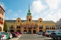 MELNIK, CZECH REPUBLIC - 02.09.2017: Panorama of old square in Melnik, city in Bohemia region