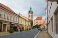 MELNIK, CZECH REPUBLIC - 02.09.2017: Panorama of old square in Melnik, city in Bohemia region