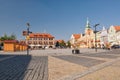 Melnik, Czech republic - September 29, 2017: historical buildings on Namesti Miru square with pavement on foreground Royalty Free Stock Photo