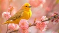 Melodic ambiance: animated spring concert featuring birds in warm light.