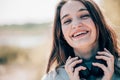 Melodic Bliss: Close-Up Portrait of a Beautiful Brunette Lost in Musical Delight, close up portrait of a beautiful cute