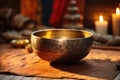 Melodic Harmony Vessel: Immerse in the melodic embrace of an Indian singing bowl, a vessel of harmonic resonance that