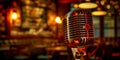 Melodic Nights: A Vintage Microphone at the Bar