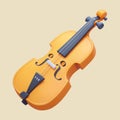 Melodic Strings: Cartoon Violin Illustration