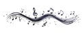 Melodic Waves: Abstract Line Art of Musical Notes for Logo Design. Concept Abstract Art, Musical