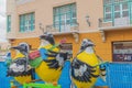 Melodic wings with sculptures of musical birds serenading Willemstad square in Curacao.