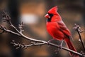 Melodious Red cardinal bird. Generate Ai