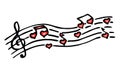 Melody of love colored doodle Royalty Free Stock Photo