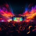 Melody Mirage: Vibrant Outdoor Festival Scene Royalty Free Stock Photo