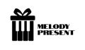 Melody piano music Present gift box logo concept design