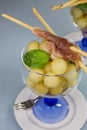 Melon balls with ham Royalty Free Stock Photo