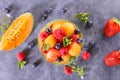 melon and berries fruits Royalty Free Stock Photo