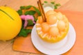 Melon Bingsoo with Sweetened Condensed Milk