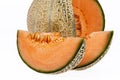 Melon cantaloupe isolated on white background Royalty Free Stock Photo