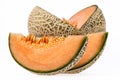 Melon cantaloupe isolated on white background Royalty Free Stock Photo