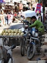 Melon / cantaloupe seller in Chandni Chowk, Old Delhi.