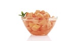 Melon cubes in bowl, close-up Royalty Free Stock Photo