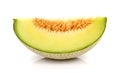 Melon cut pieces on white background. Royalty Free Stock Photo