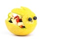 Melon Easter bunny filled with summer fruit Royalty Free Stock Photo
