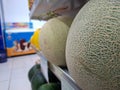 Melon fruit in the minimarket Background Image Royalty Free Stock Photo
