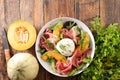 Melon, ham and mozzarella Royalty Free Stock Photo