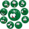 Melon icon cartoon with funny faces isolated