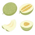 Melon icons set, isometric style Royalty Free Stock Photo