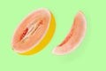 melon isolated on green background Royalty Free Stock Photo