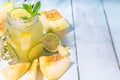 Melon lemonade or mojito Royalty Free Stock Photo